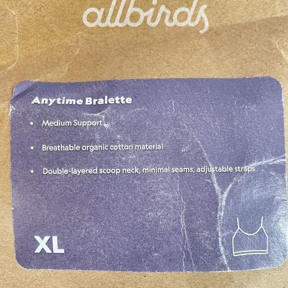 allbirds Anytime Bra Womens Size XL Purple Organic Cotton Bralette Wireless NEW! - Picture 3 of 7